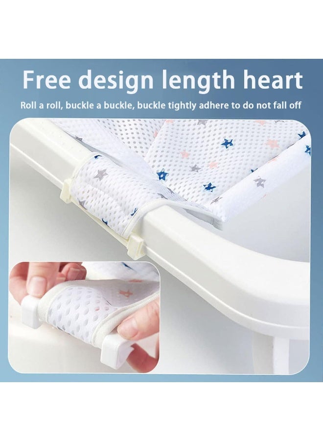 ChicAbode Baby Bath Seat Support Net, Infant Bath Mat with Adjustable Five Corner Buckle, Quick-Drying Float Shower Mesh Bathing Sling, Foldable Newborn Bathtub Shower Mesh for Most Bathtub (T-shaped) - Image 5